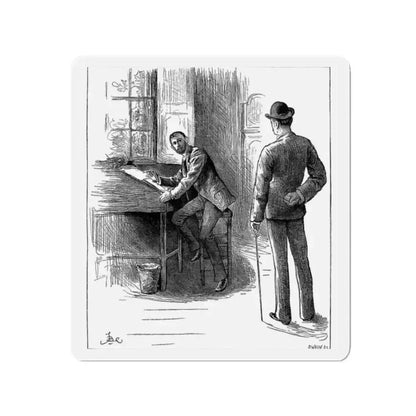A Diamond In The Rough by Alice O'Hanlon, Cassell's Family Magazine 1885 (1) (Magazine Illustration) Refrigerator Magnet 2 Inch - The Sticker Space