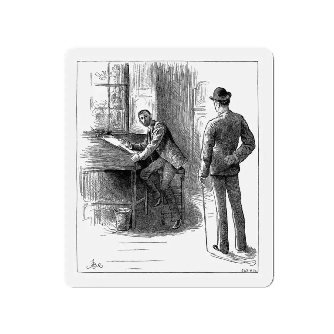 A Diamond In The Rough by Alice O'Hanlon, Cassell's Family Magazine 1885 (1) (Magazine Illustration) Refrigerator Magnet 4 Inch - The Sticker Space