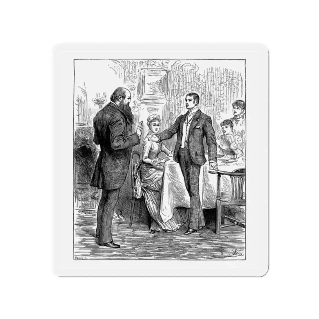 A Diamond In The Rough by Alice O'Hanlon, Cassell's Family Magazine 1885 (2) (Magazine Illustration) Refrigerator Magnet 2 Inch - The Sticker Space