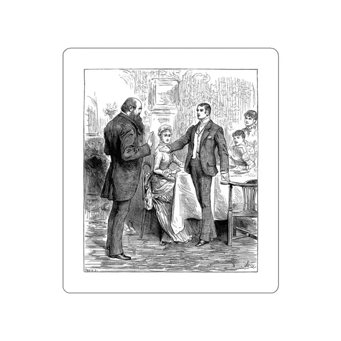 A Diamond In The Rough by Alice O'Hanlon, Cassell's Family Magazine 1885 (2) (Magazine Illustration) STICKER Vinyl Die-Cut Decal White Die-Cut 3 Inch - The Sticker Space