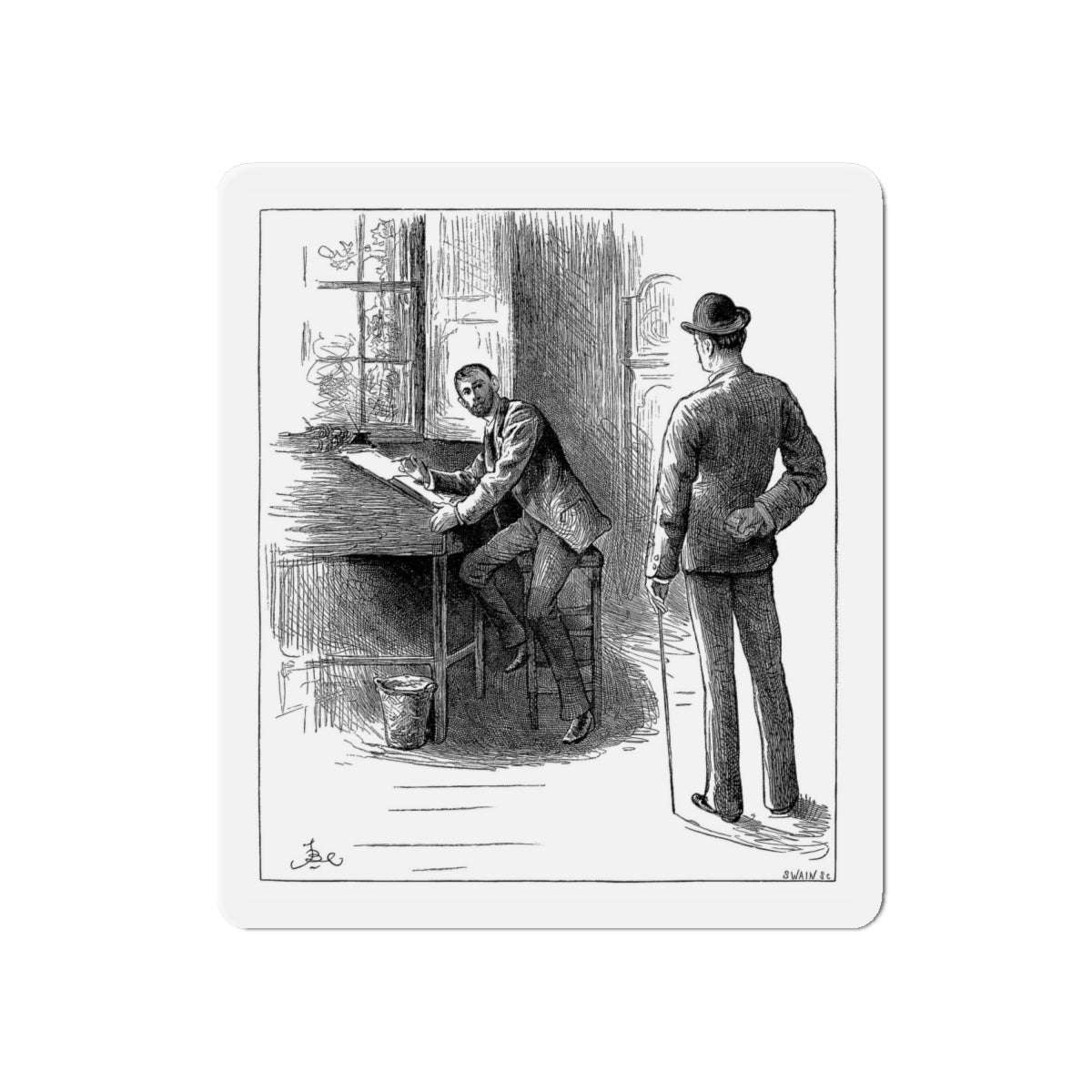 A Diamond In The Rough by Alice O'Hanlon, Cassell's Family Magazine 1885 (1) (Magazine Illustration) Refrigerator Magnet-6 × 6"-The Sticker Space