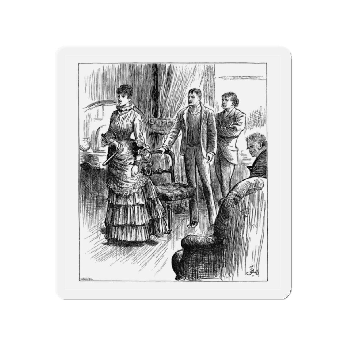 A Diamond In The Rough by Alice O'Hanlon, Cassell's Family Magazine 1885 (3) (Magazine Illustration) Refrigerator Magnet-2" x 2"-The Sticker Space