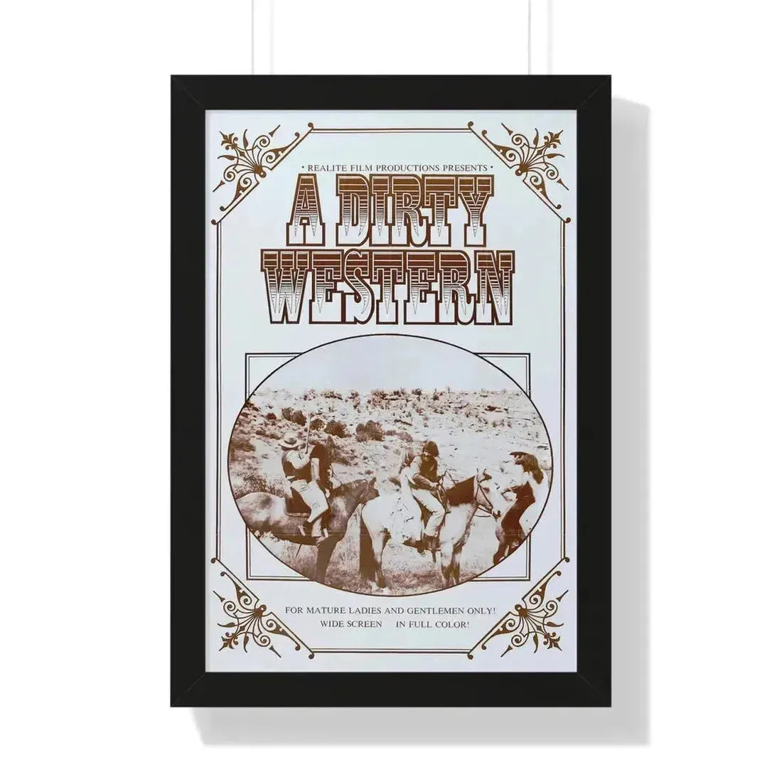A DIRTY WESTERN 1975 - Framed Movie Poster 16″ x 24″ Black - The Sticker Space