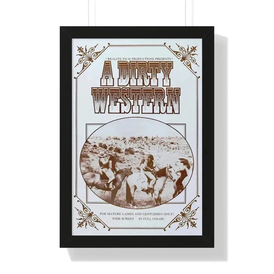 A DIRTY WESTERN 1975 - Framed Movie Poster 16″ x 24″ Black - The Sticker Space