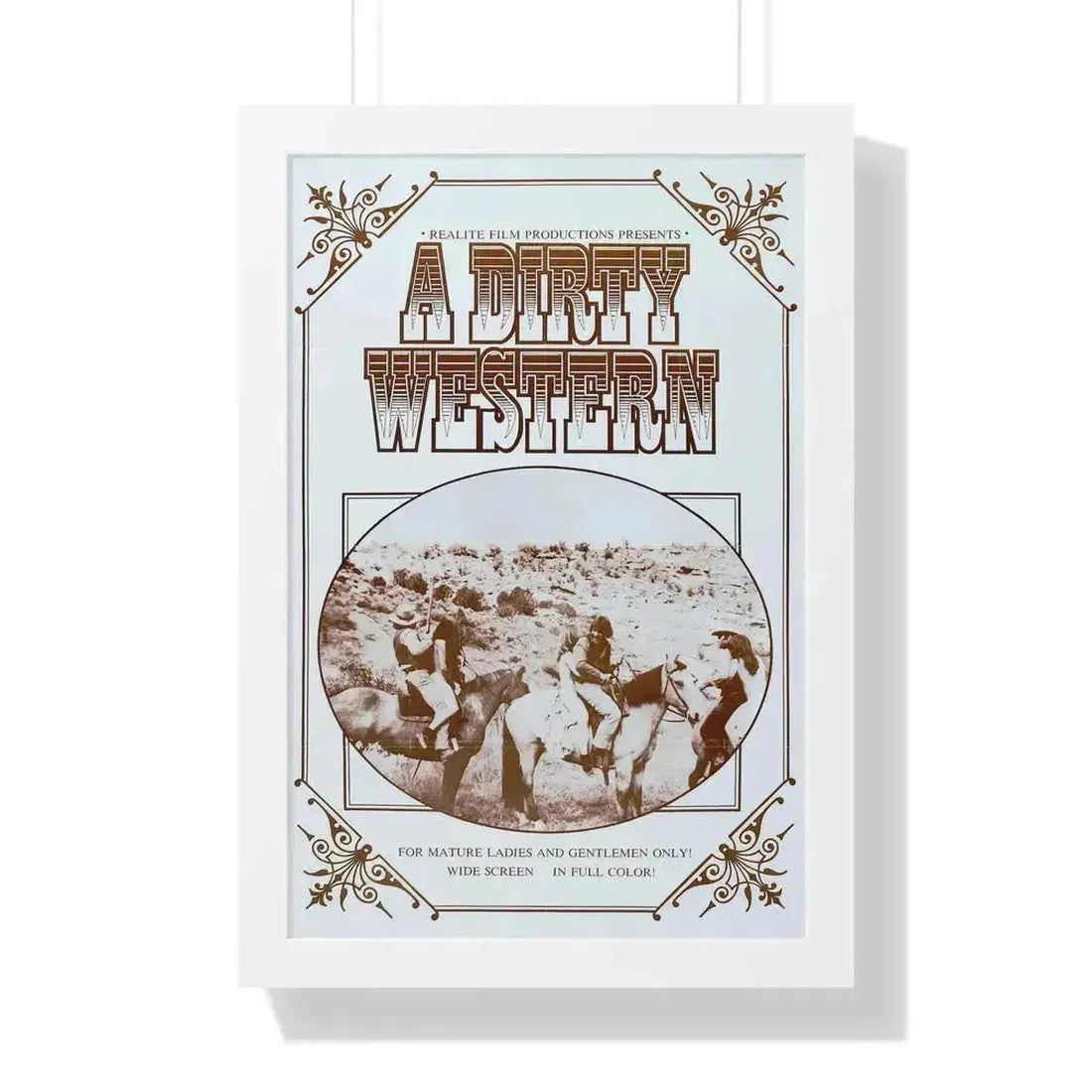 A DIRTY WESTERN 1975 - Framed Movie Poster 16″ x 24″ White - The Sticker Space