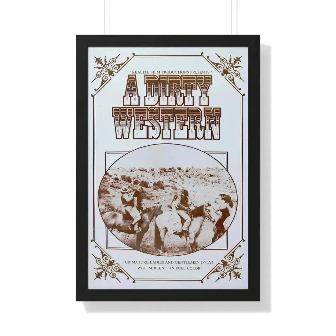 A DIRTY WESTERN 1975 - Framed Movie Poster 20" x 30" Black - The Sticker Space