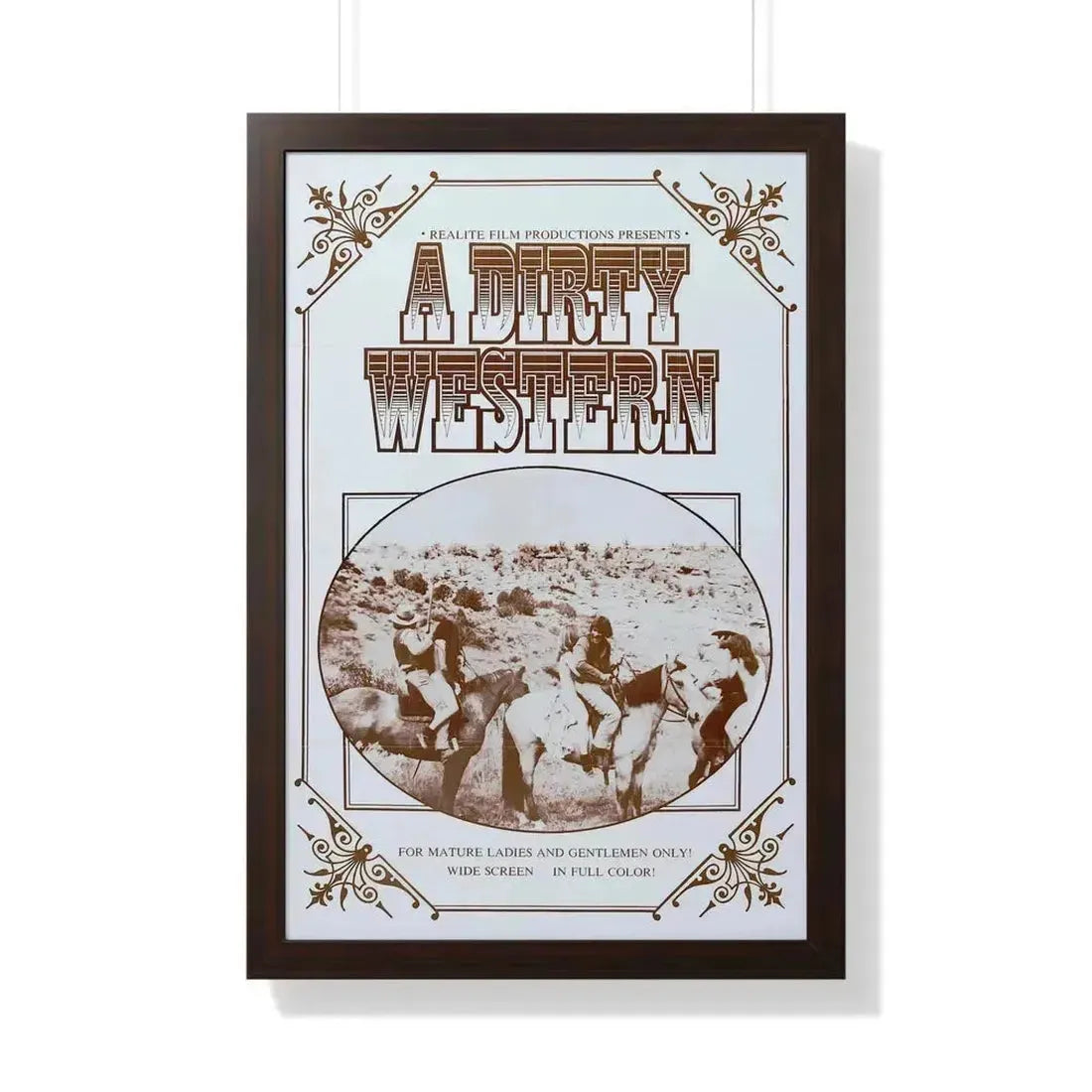 A DIRTY WESTERN 1975 - Framed Movie Poster 20" x 30" Walnut - The Sticker Space