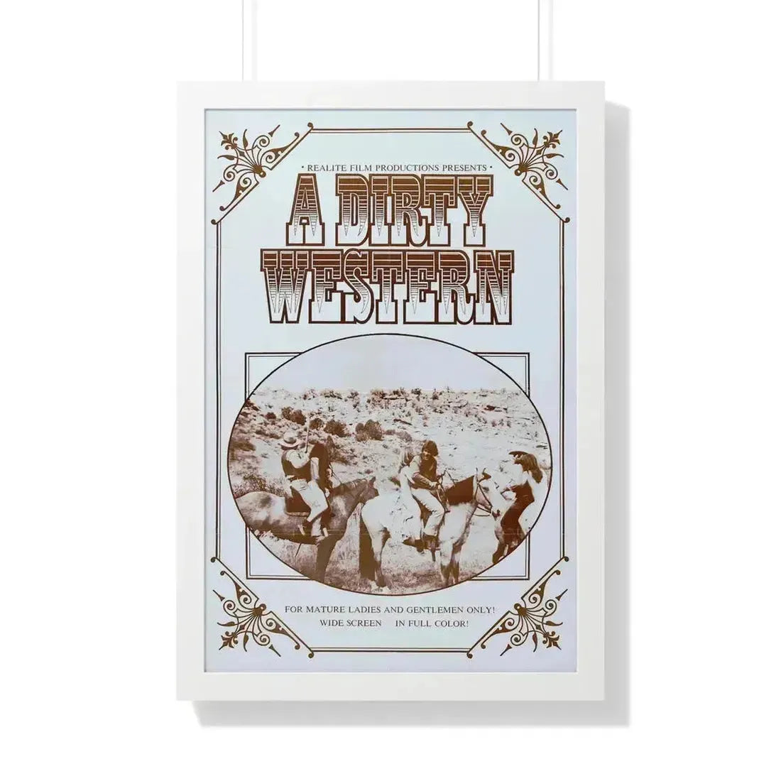 A DIRTY WESTERN 1975 - Framed Movie Poster 20" x 30" White - The Sticker Space