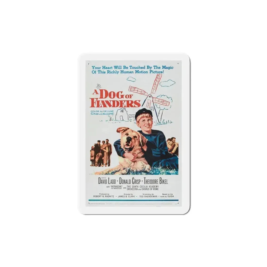A Dog of Flanders 1960 Movie Poster Refrigerator Magnet 5 Inch - The Sticker Space