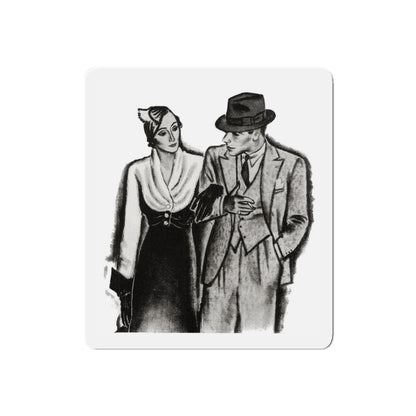 A Family Alliance (1), The Delineator, October 1932 (Magazine Illustration) Refrigerator Magnet-5" x 5"-The Sticker Space