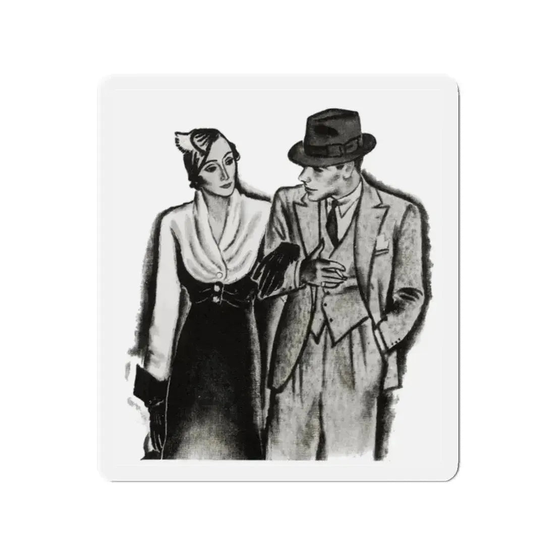 A Family Alliance (1), The Delineator, October 1932 (Magazine Illustration) Refrigerator Magnet - The Sticker Space