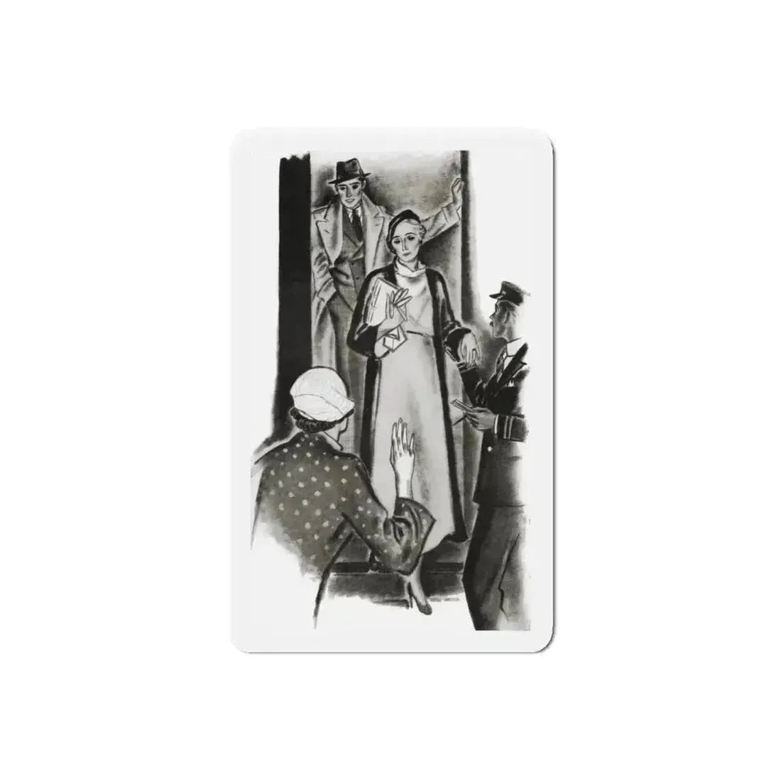 A Family Alliance (2), The Delineator, October 1932 (Magazine Illustration) Refrigerator Magnet 6 Inch Die-Cut - The Sticker Space