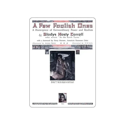 A Few Foolish Ones (1), Redbook, November 1934 (Magazine Illustration) STICKER Vinyl Die-Cut Decal White Die-Cut 4 Inch - The Sticker Space