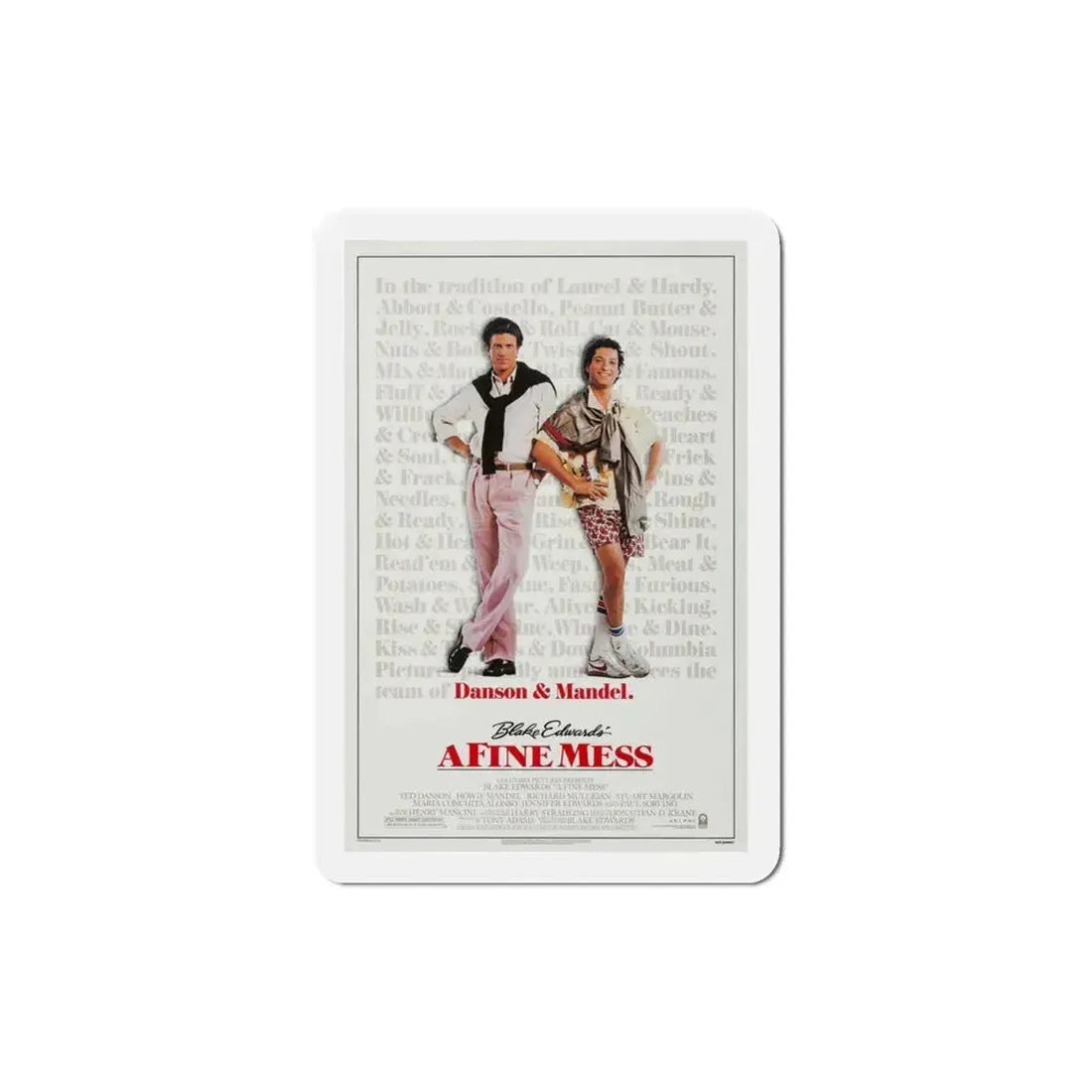 A Fine Mess 1986 Movie Poster Refrigerator Magnet 3 Inch - The Sticker Space