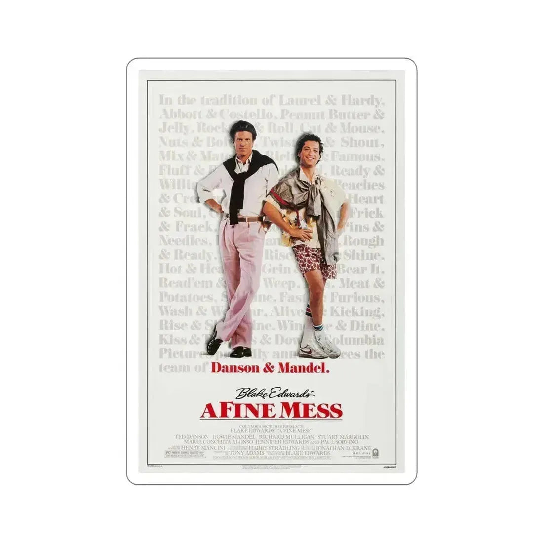 A Fine Mess 1986 Movie Poster STICKER Vinyl Die-Cut Decal 4 Inch - The Sticker Space