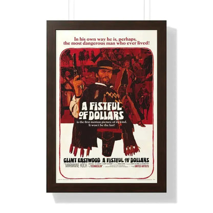 A FISTFUL OF DOLLARS 1964 - Framed Movie Poster 16″ x 24″ Walnut - The Sticker Space
