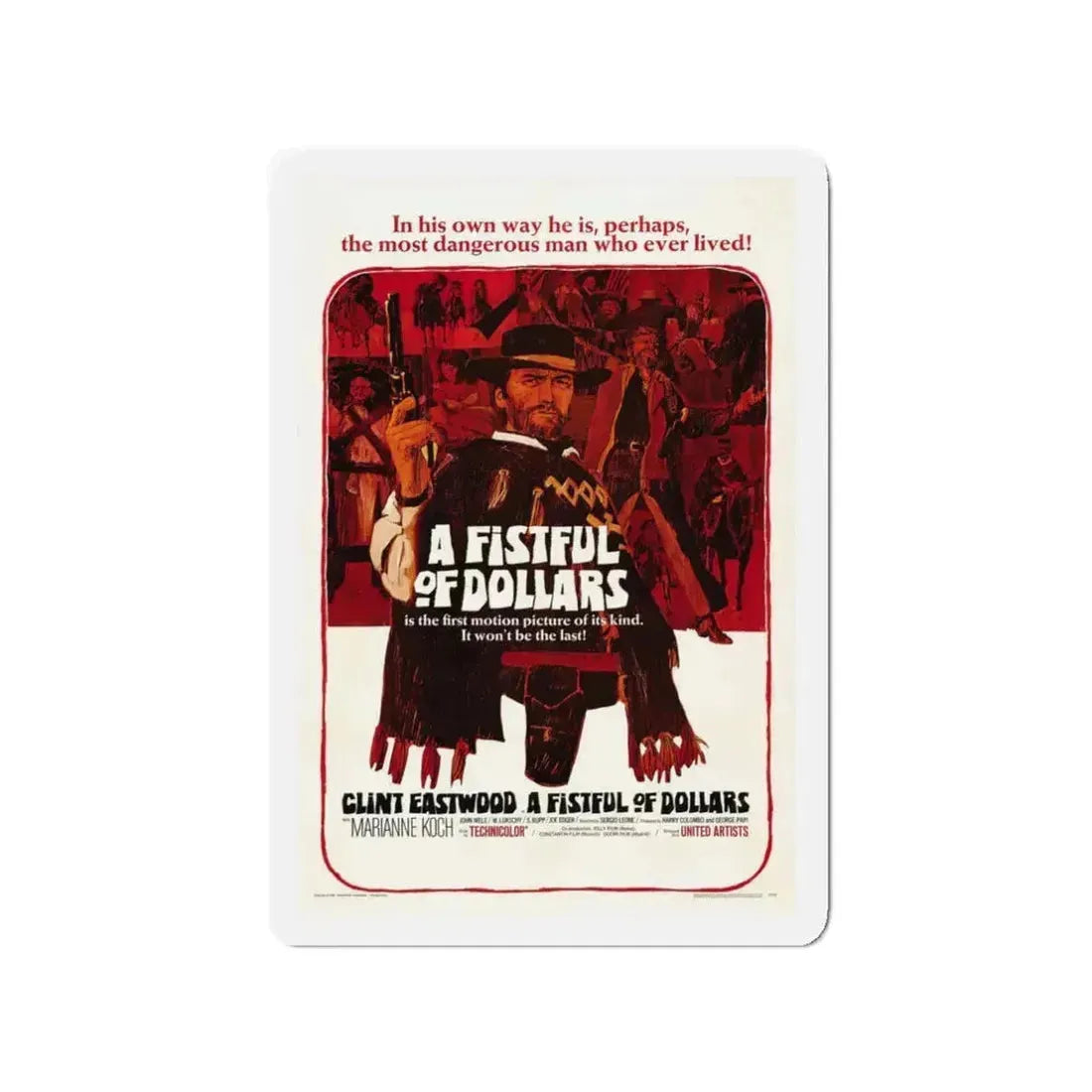 A FISTFUL OF DOLLARS 1964 Movie Poster - Refrigerator Magnet 3 Inch - The Sticker Space