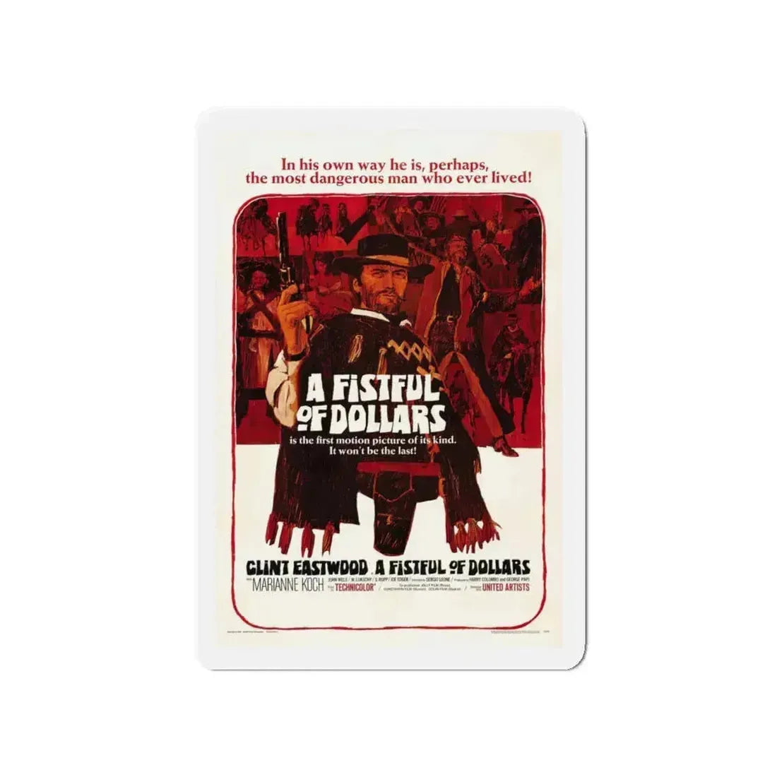 A FISTFUL OF DOLLARS 1964 Movie Poster - Refrigerator Magnet 4 Inch - The Sticker Space