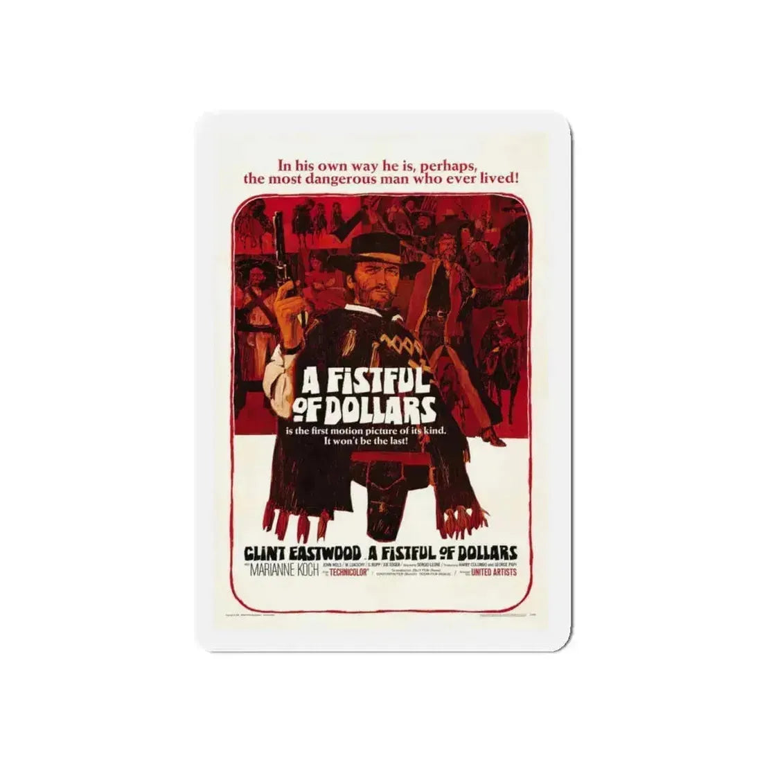 A FISTFUL OF DOLLARS 1964 Movie Poster - Refrigerator Magnet 5 Inch - The Sticker Space