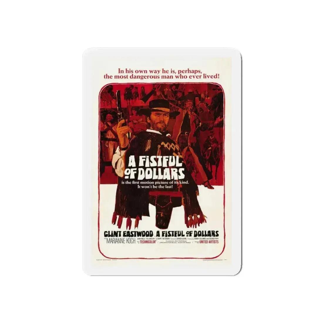 A FISTFUL OF DOLLARS 1964 Movie Poster - Refrigerator Magnet 6 Inch - The Sticker Space