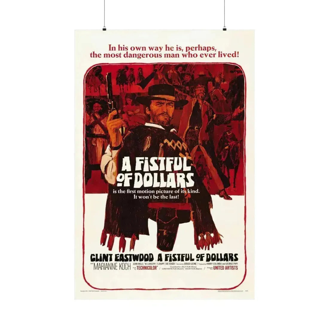 A FISTFUL OF DOLLARS 1964 - Paper Movie Poster - The Sticker Space