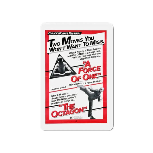 A FORCE OF ONE + THE OCTAGON 1979 Movie Poster - Refrigerator Magnet 6 Inch - The Sticker Space