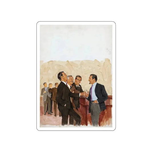 A Funny Conversation (Magazine Illustration) STICKER Vinyl Die-Cut Decal White Die-Cut 2 Inch - The Sticker Space