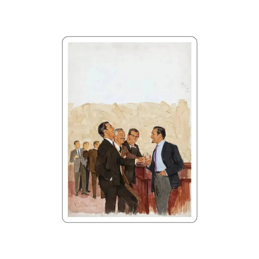 A Funny Conversation (Magazine Illustration) STICKER Vinyl Die-Cut Decal White Die-Cut 3 Inch - The Sticker Space