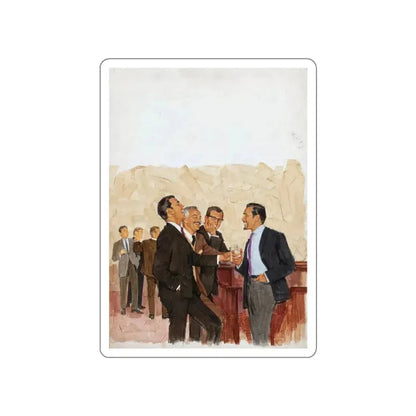 A Funny Conversation (Magazine Illustration) STICKER Vinyl Die-Cut Decal White Die-Cut 3 Inch - The Sticker Space