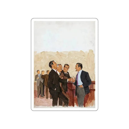 A Funny Conversation (Magazine Illustration) STICKER Vinyl Die-Cut Decal White Die-Cut 4 Inch - The Sticker Space