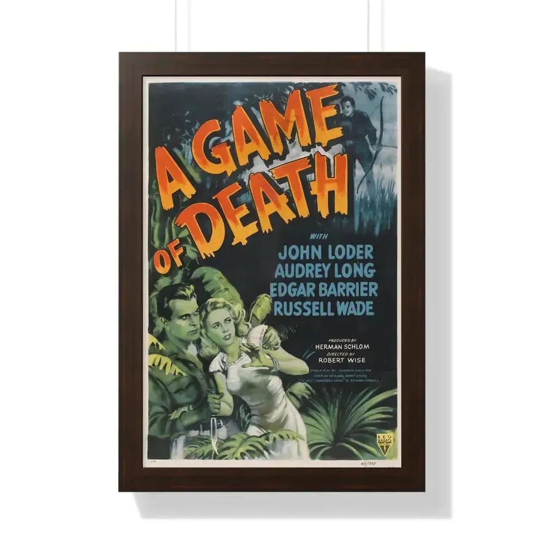 A GAME OF DEATH 1945 - Framed Movie Poster 16″ x 24″ Walnut - The Sticker Space
