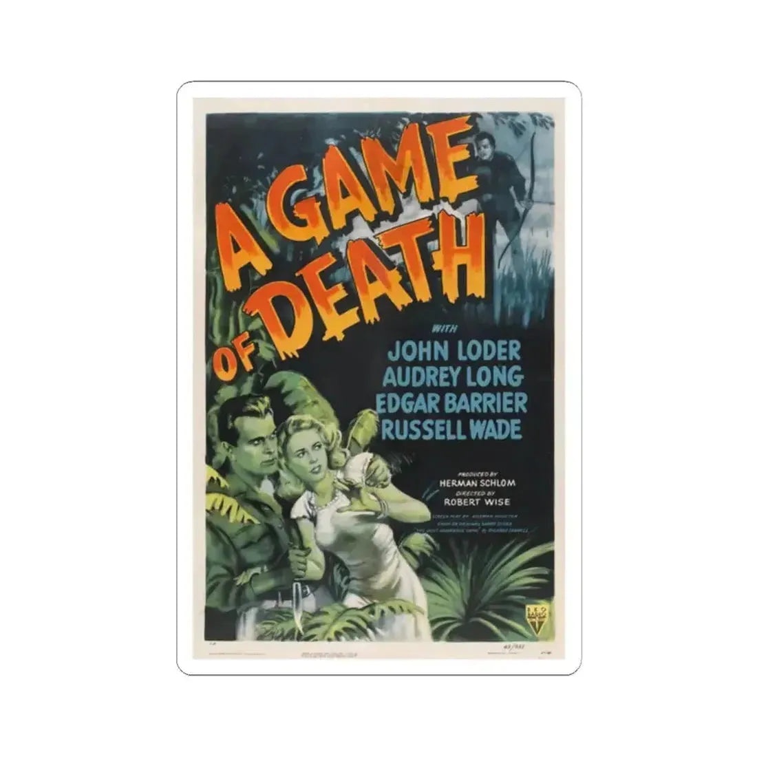 A GAME OF DEATH 1945 Movie Poster - STICKER Vinyl Kiss-Cut Decal 2 Inch White - The Sticker Space