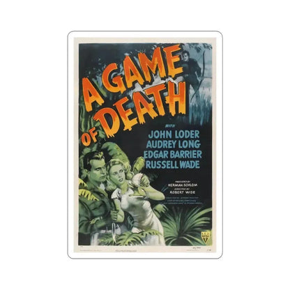 A GAME OF DEATH 1945 Movie Poster - STICKER Vinyl Kiss-Cut Decal 6 Inch White - The Sticker Space