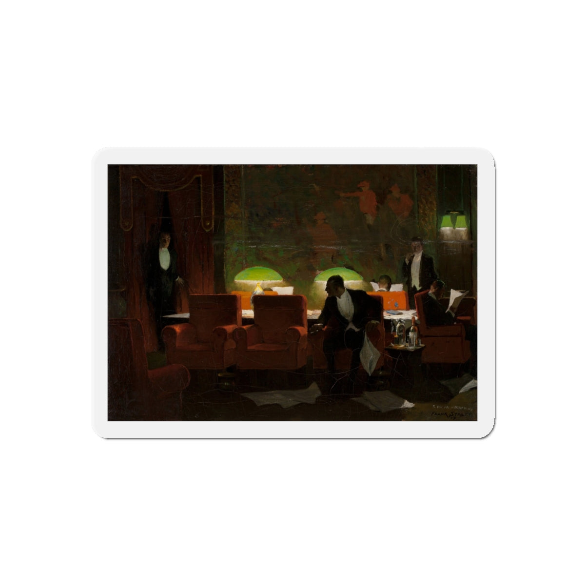 A Gentleman's Club, 1917 (Magazine Illustration) Refrigerator Magnet-4" x 4"-The Sticker Space