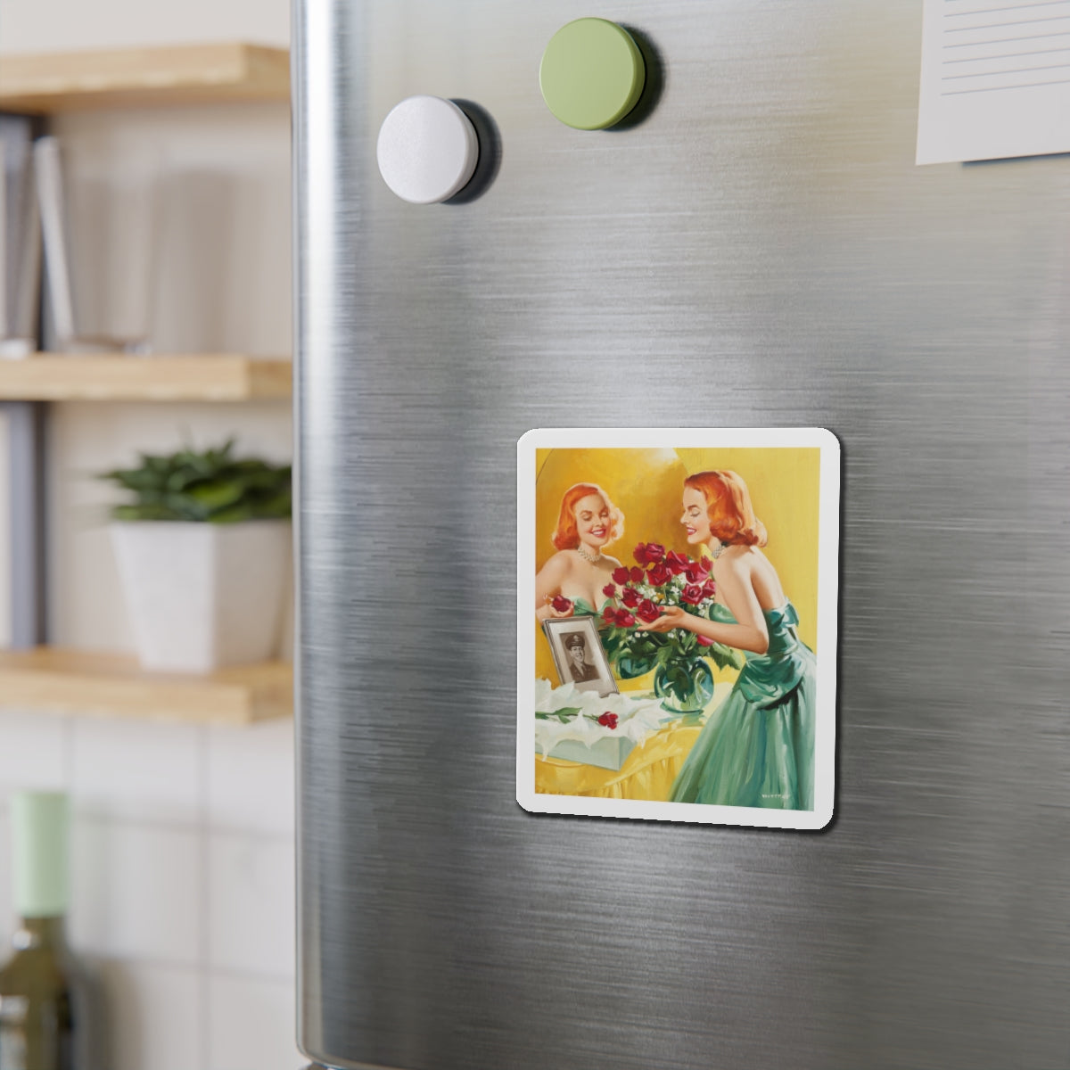 A Gift (Magazine Illustration) Refrigerator Magnet-The Sticker Space