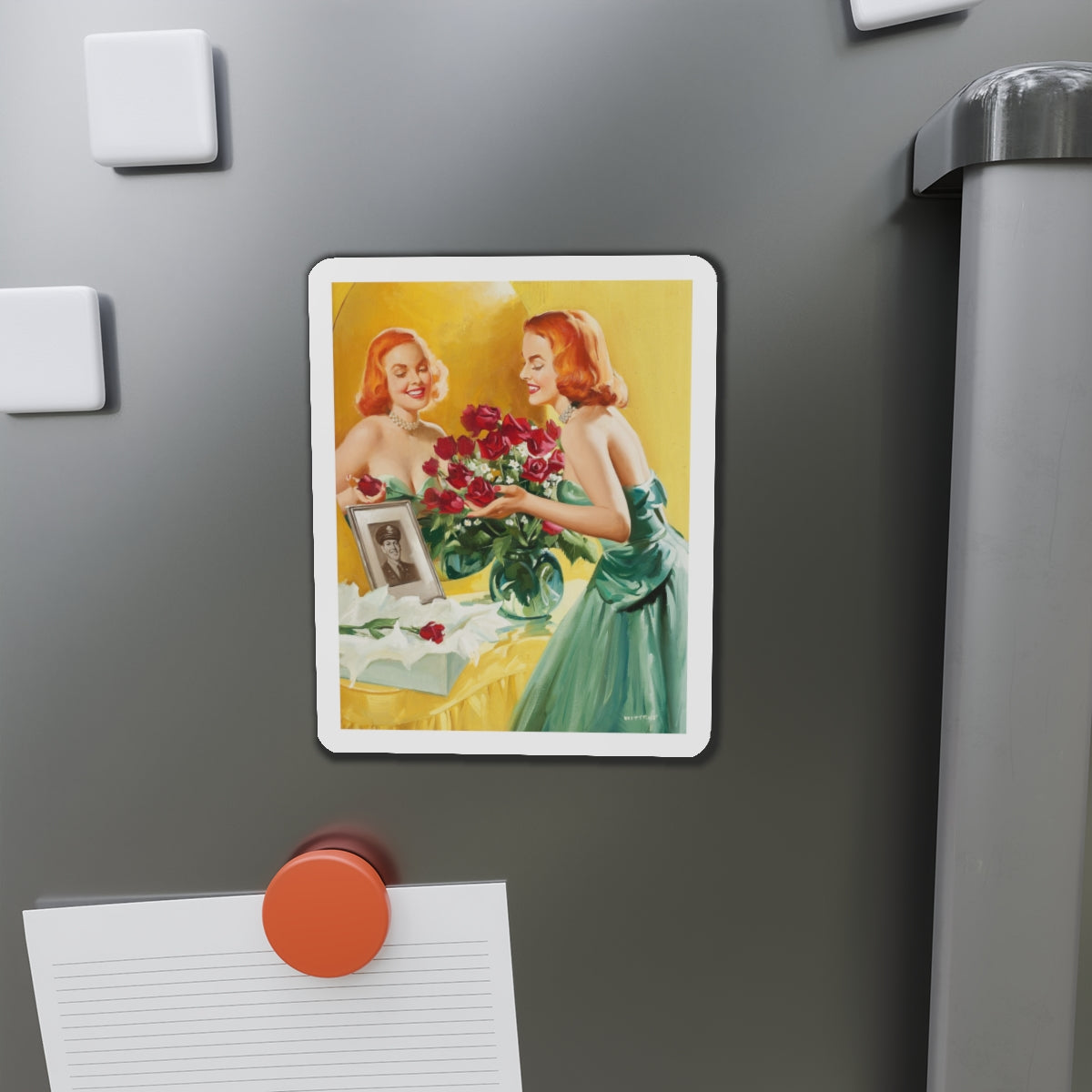 A Gift (Magazine Illustration) Refrigerator Magnet-The Sticker Space