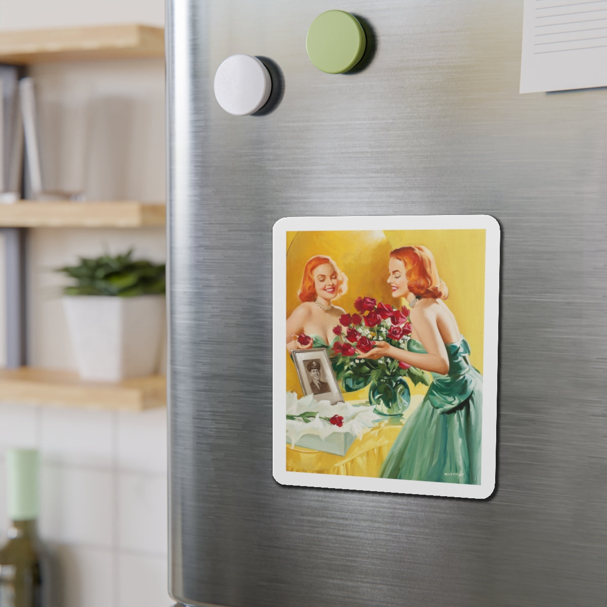 A Gift (Magazine Illustration) Refrigerator Magnet-The Sticker Space