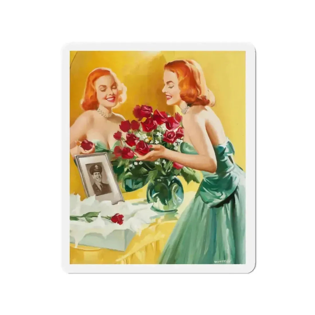 A Gift (Magazine Illustration) Refrigerator Magnet 2 Inch - The Sticker Space