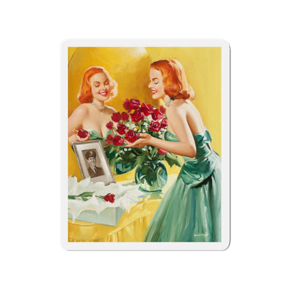 A Gift (Magazine Illustration) Refrigerator Magnet-3" x 3"-The Sticker Space