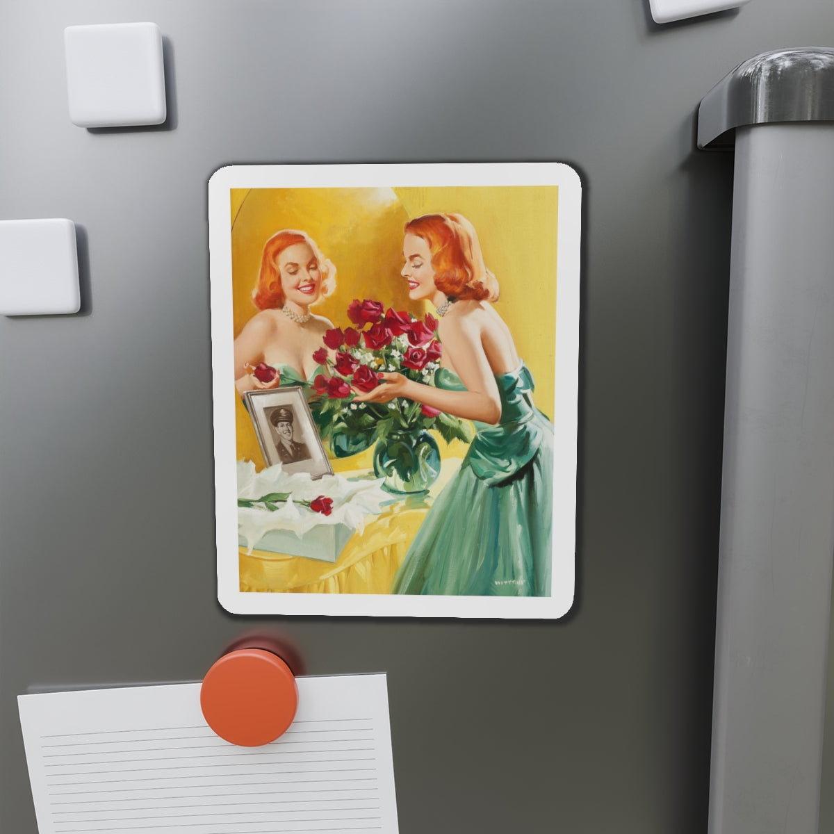 A Gift (Magazine Illustration) Refrigerator Magnet-The Sticker Space