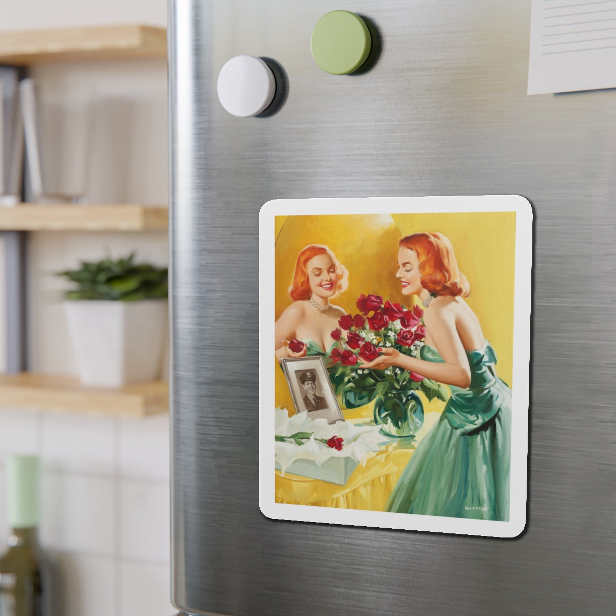 A Gift (Magazine Illustration) Refrigerator Magnet-The Sticker Space