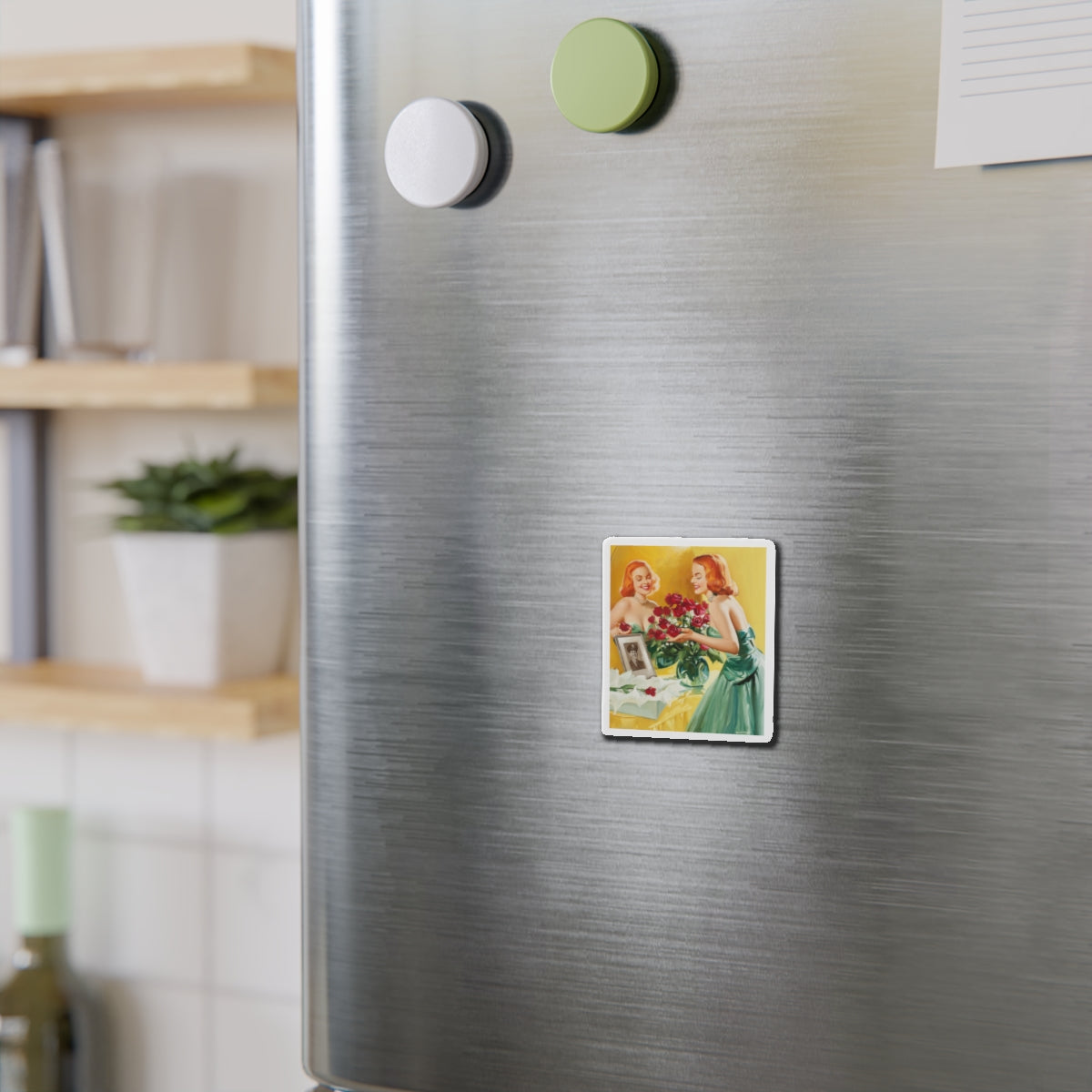 A Gift (Magazine Illustration) Refrigerator Magnet-The Sticker Space