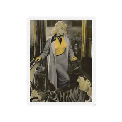 A Girl Like That, Argosy Magazine, August 1950 (Magazine Illustration) Refrigerator Magnet 2 Inch - The Sticker Space