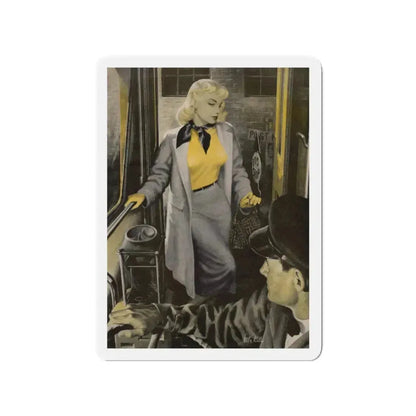 A Girl Like That, Argosy Magazine, August 1950 (Magazine Illustration) Refrigerator Magnet 3 Inch - The Sticker Space