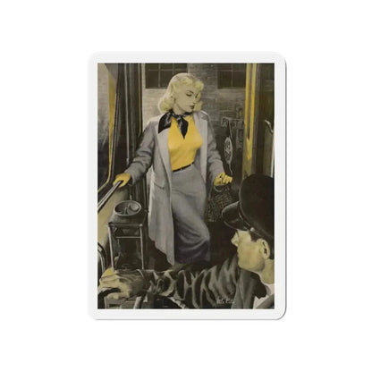 A Girl Like That, Argosy Magazine, August 1950 (Magazine Illustration) Refrigerator Magnet 4 Inch - The Sticker Space