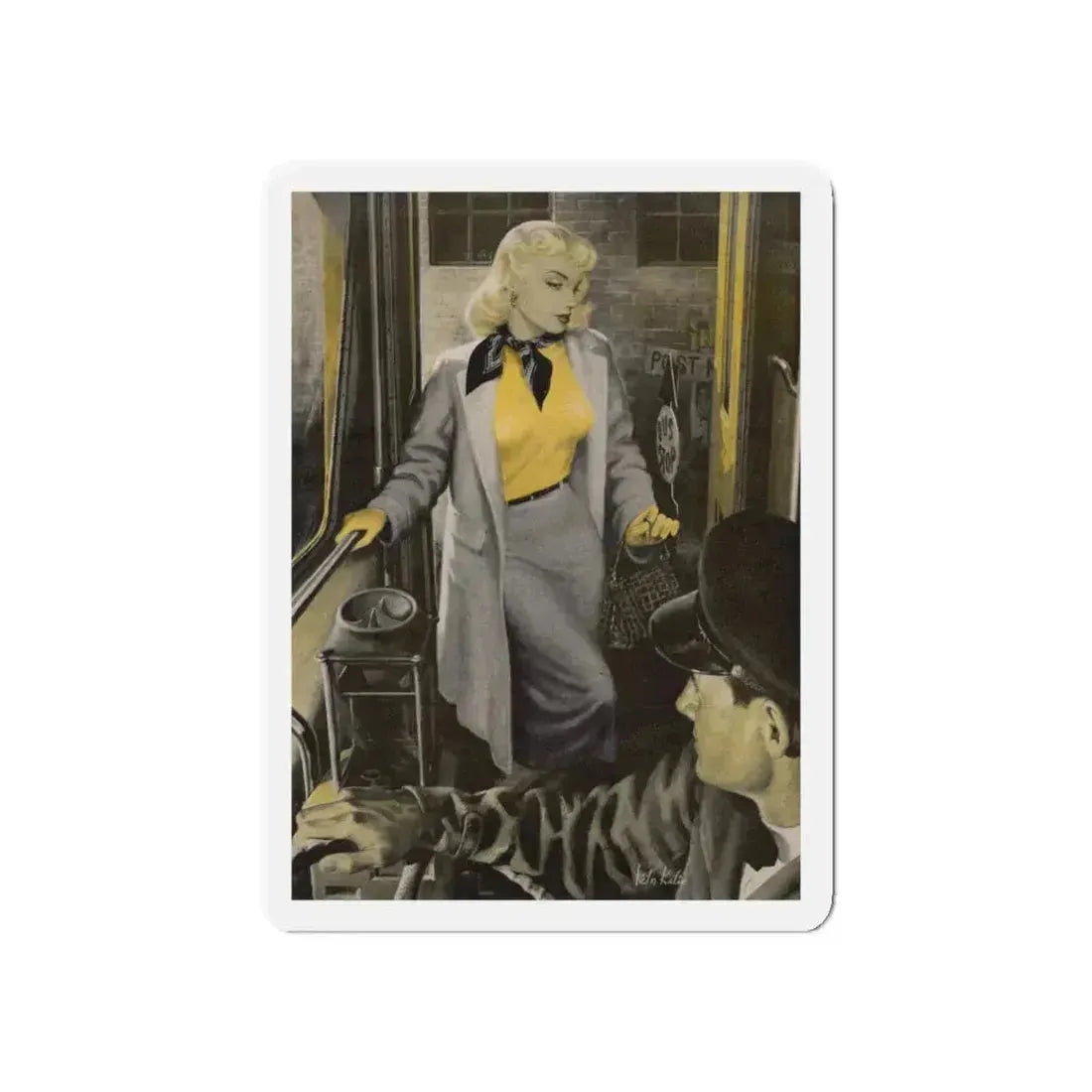 A Girl Like That, Argosy Magazine, August 1950 (Magazine Illustration) Refrigerator Magnet 5 Inch - The Sticker Space