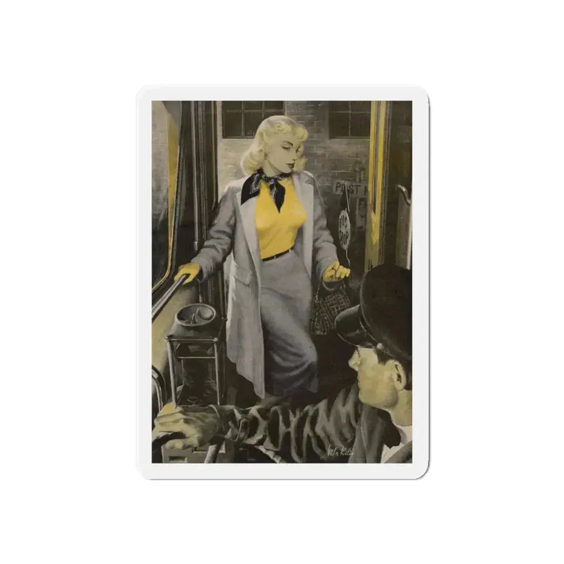 A Girl Like That, Argosy Magazine, August 1950 (Magazine Illustration) Refrigerator Magnet 6 Inch - The Sticker Space