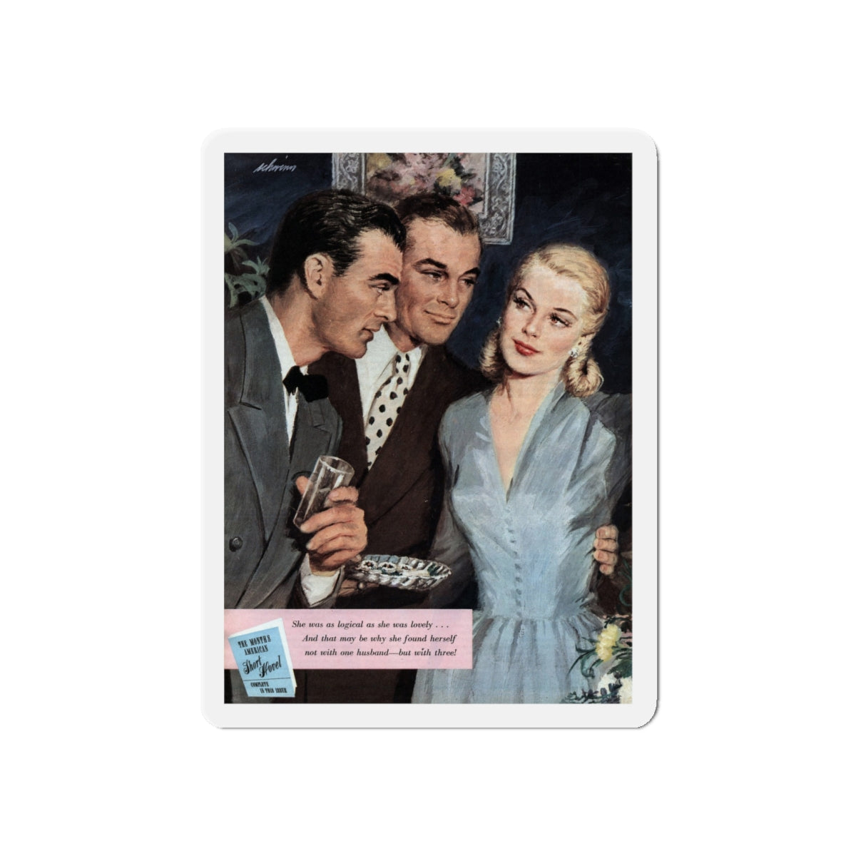 A Girl Named Joy (1), The American Magazine Illustration, April 1948 (Magazine Illustration) Refrigerator Magnet-6 × 6"-The Sticker Space