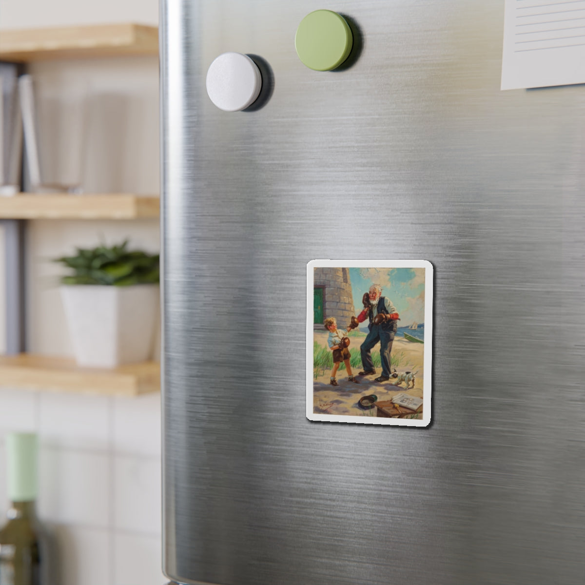 A Good Left Punch (Magazine Illustration) Refrigerator Magnet-The Sticker Space