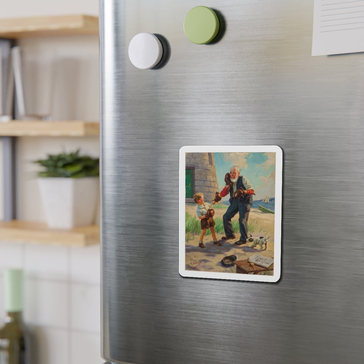 A Good Left Punch (Magazine Illustration) Refrigerator Magnet-The Sticker Space